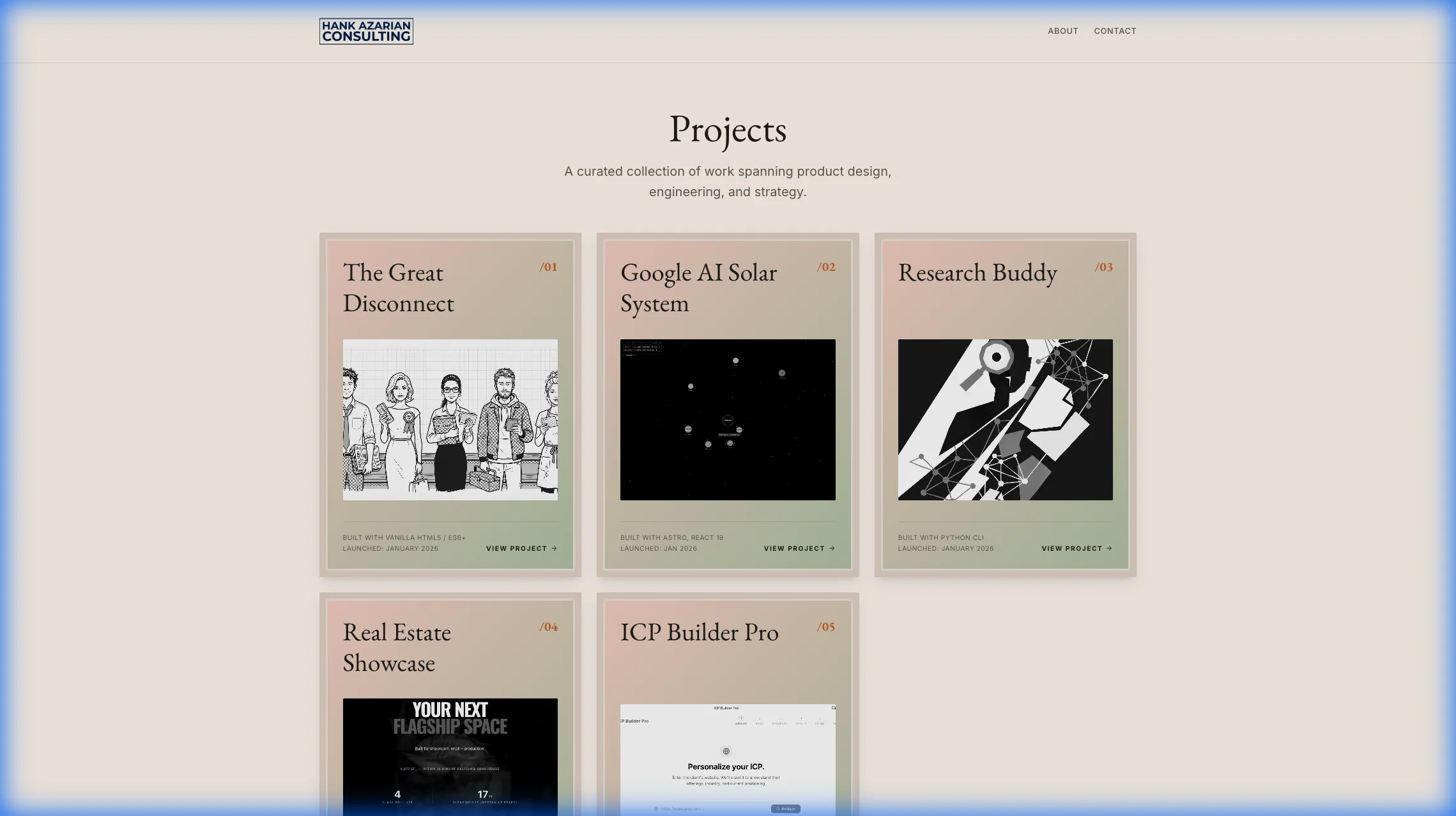 A self-referential portfolio system